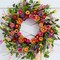 22-Inch Artificial Spring Wreath featuring green eucalyptus leaves, pink daisies, and lavender—perfect for front doors, farmhouse walls, weddings, porches, and Easter décor.